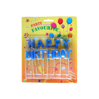 Candle Blue Happy Birthday Pick