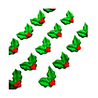 Holly Leaves with Berries Small/Flat - Box of 60