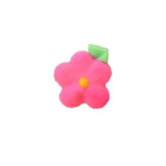Icing Drop Flowers Pink with leaf 19mm (Packet of 24) - SOLD OUT