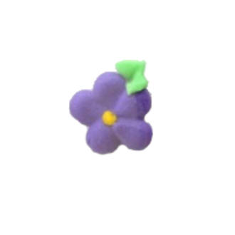 Icing Drop Flowers Purple with leaf 19mm (Packet of 24)