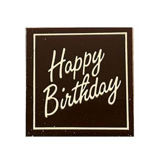 Chocolate Dark - "Happy Birthday" Square 50mm (30PK)