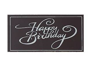 Chocolate Dark Happy Birthday Oblong 100mm x 50mm (18PK)