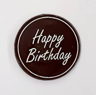 Chocolate Dark - "Happy Birthday" Round 75mm (50PK)