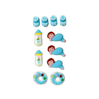 Baby Boy Collection, 2D Assorted Icing Items (Retail Box 11)