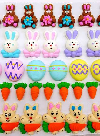 Easter Collection, Assorted 2D Icing Items (45)