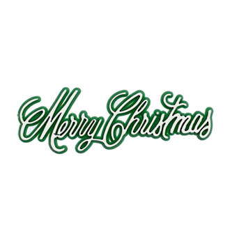 Merry Christmas Plaque 100 x 30mm, Green