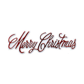 Merry Christmas Plaque 100 x 30mm, Red
