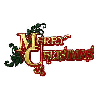 Merry Christmas Red/Gold/Green 115x70mm