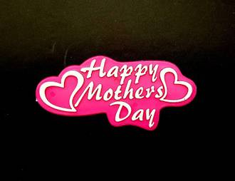 Happy Mothers Day Heart Plaque-Plastic 75 X 35 mm