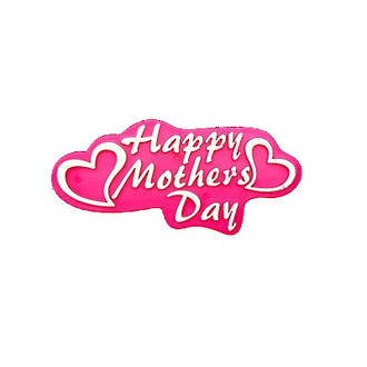 Happy Mothers Day Heart Plaque-Plastic  75 X 35 mm
