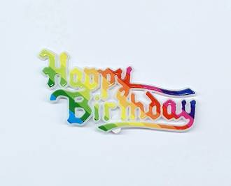 Happy Birthday motto, multi colours, packet of 6
