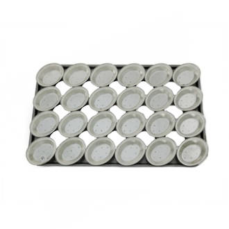 Palletized Pie Tins, (24) x Oval tins, 130x105x29mm, Tray size 720x460mm