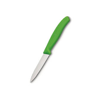  Paring Knife, Green Nylon Handle (8cm Serrated Blade)