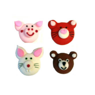 Animal Faces 2D Icing 20mm (Box of 8) - JAN 22 DATED STOCK - 24 LEFT