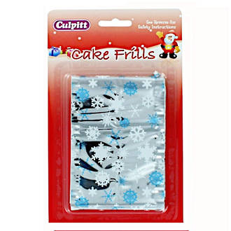 Christmas Frill Snow Flake Dark Blue (914mm, 83mm width)