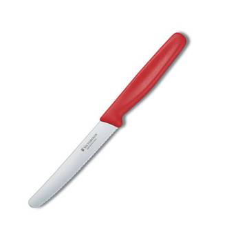 Tomato Knife, Red Nylon Handle (11cm Serrated Blade)