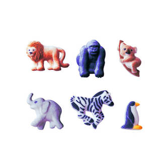 Mini Zoo Animals Assortment Dec-on Sugar 38mm (Box 120)
