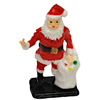 Santa with Gift Bag- Plastic-50mm
