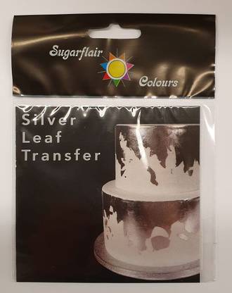 Sugarflair 24 Carat Edible Silver Leaf, 80 x 80mm