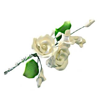Icing Tea Rose Spray, Ivory 120mm, (Box of 3)