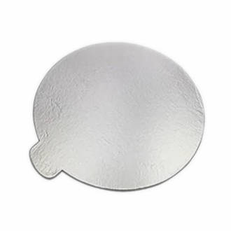 Cake Card 2mm Round with Tab 85mm  Silver (100 Bundle)