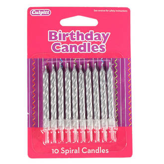 Candle Twist Silver (10)