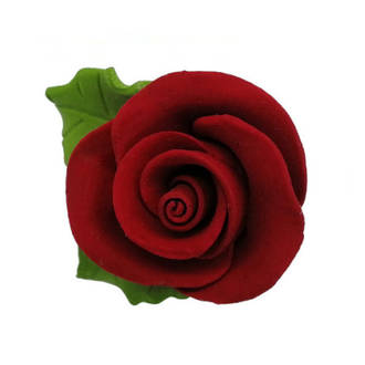 Icing 30mm Red Roses With Leaf (144)
