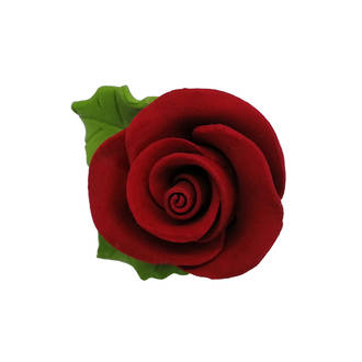 Icing 30mm Red Roses With Leaf (144)