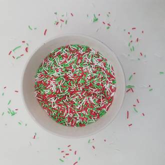 Sprinkles Xmas Mix Red/White/Green (1kg bag)