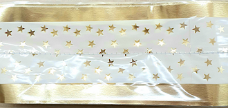 Cake Band Star White/Gold 63mm (1m)