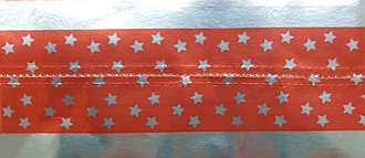 Cake Band Star Red/Silver 63mm (1m)