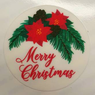 Merry Christmas Edible Cake Image 90mm
