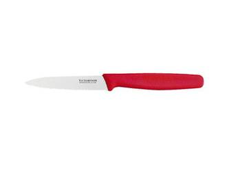 Paring Knife, Red Nylon Handle (8cm Serrated Blade)