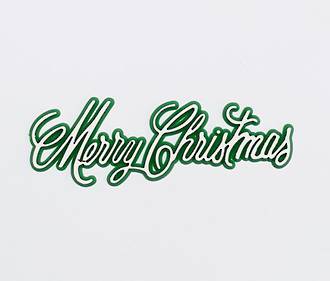 Merry Christmas Plaque 100 x 30mm, Green