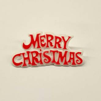 Merry Christmas Red/White, 76mm