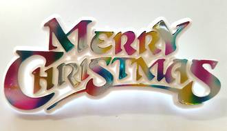 Merry Christmas Multi Coloured, 80mm