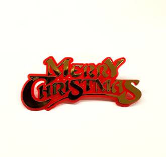 Merry Christmas Red/Gold 80mm