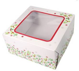 Christmas Cake Box (Window - 6" x 6" x 4")