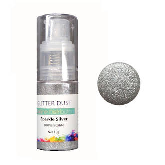 Glitter Dust - Silver Pump 10gm  (100% Edible)