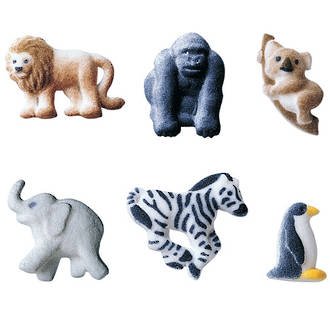 Mini Zoo Animals Assortment Dec-on Sugar 38mm (Box 120)