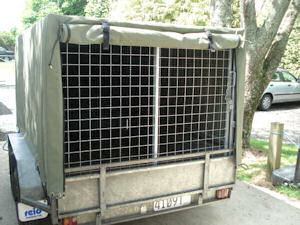 trailer cage cover canvas 2 way window open