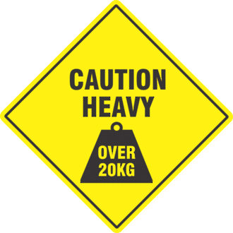Caution Heavy Over 20kg x500 labels