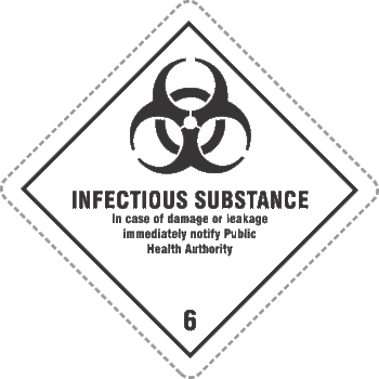 Infectious Substance 6.2 x500 labels