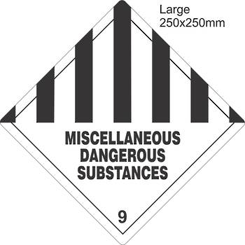 Miscellaneous Dangerous Substances 9 Large Vinyl Single Labels