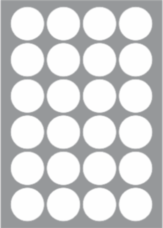 24 Labels per sheet 44mm Circle x500 sheets
