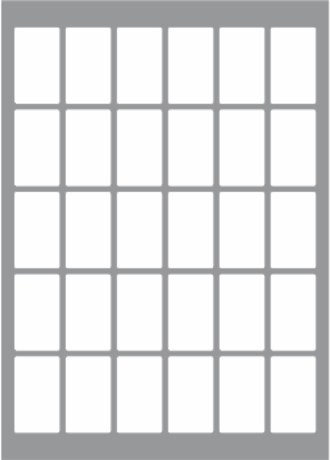 30 Labels per sheet 30x50mm x100 sheets
