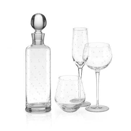 larabee dot champagne flute set 4