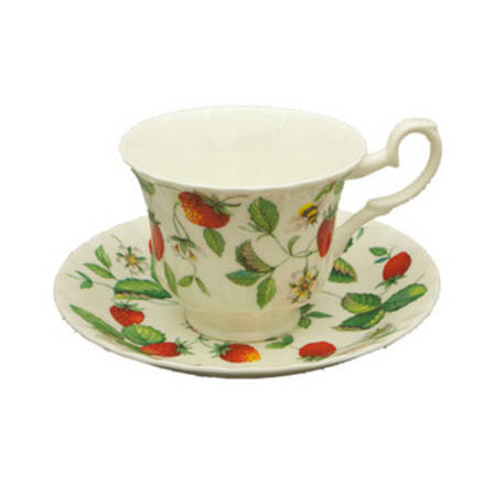 Alpine Strawberry Tea Cup & Saucer