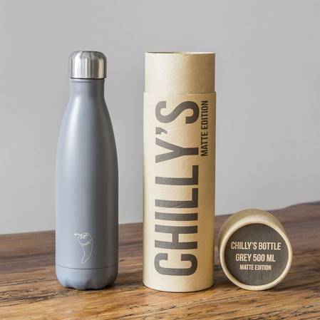 Chilly's Insulated Bottle Matte Grey 500ml