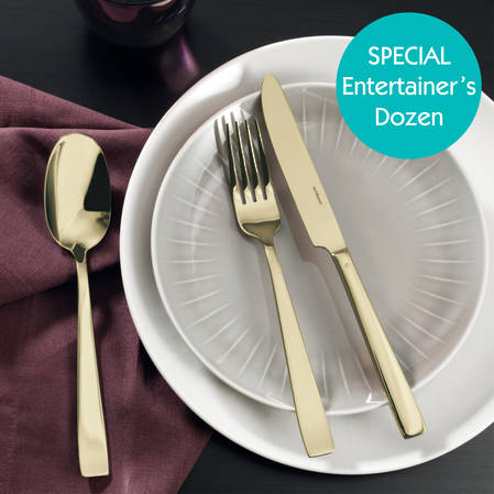 Entertainers Flat PVD Champagne Cutlery Set